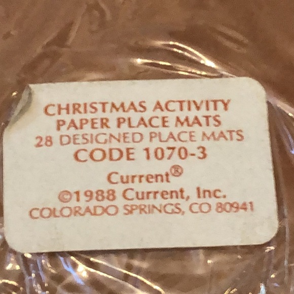 Christmas Activity Paper Place Mats Current 1988 Set of 28 Vintage Current - Picture 10 of 12
